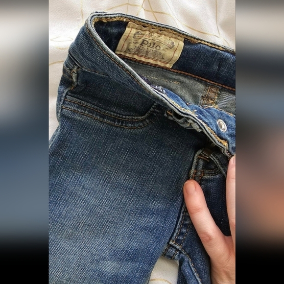 Like NEW! Polo Ralph Lauren Aurbie Denim Leggings, Size 2t - Picture 3 of 4